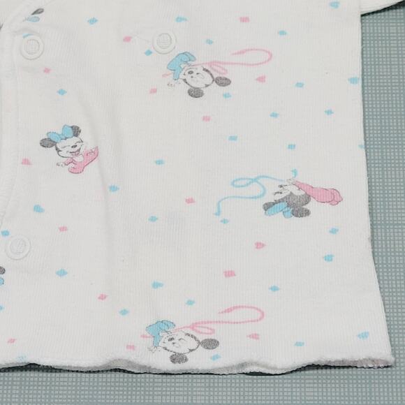 Vtg 80s Dundee Disney Babies Snap Cross Body Crib Shirt NB Mickey Minnie Mouse - Picture 4 of 12